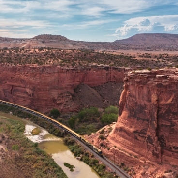 Image of Ruby Canyon with the train.