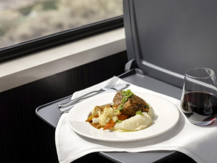 Image of gourmet meal served aboard