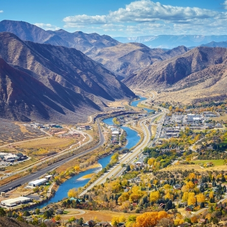 Image of Glenwood Springs from a viewpoint