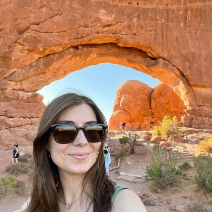 Selfie taken by Julia Athina with Moab's Canyons