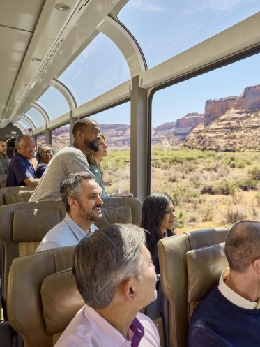 Guests onboard train